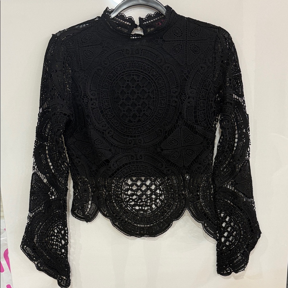 Chic Black Lace Blouse for Women